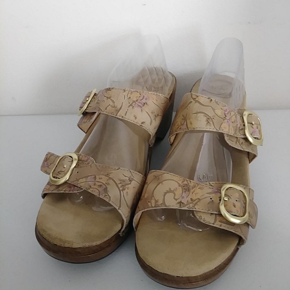 Dansko Sophie Tan Leather Sandals Paisley Sz 11
